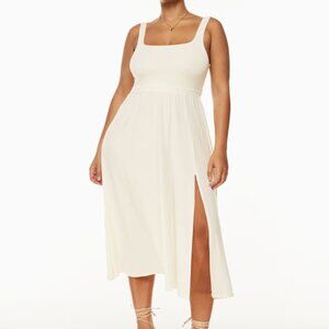 aritzia market slit dress light birch